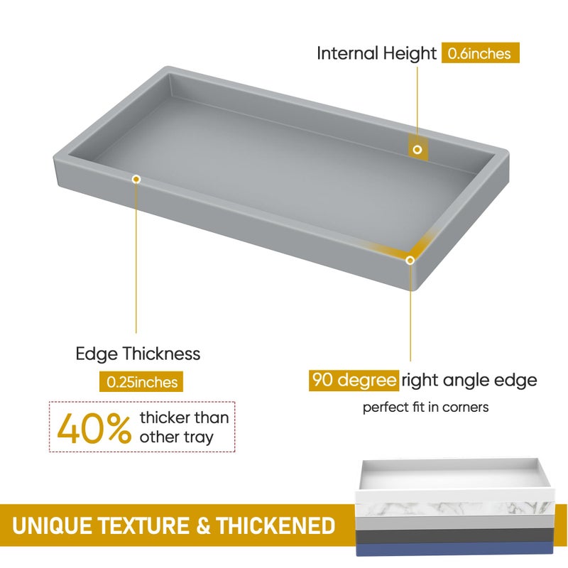 EG-SIPRO Bathroom Counter Tray EG-SIPRO High-Grade Thickened Silicone Bathroom Vanity Tray Shatterproof Durable Rectangle Bathroom Tray Soap Dispenser Tray for Bathroom Countertop - Image 2